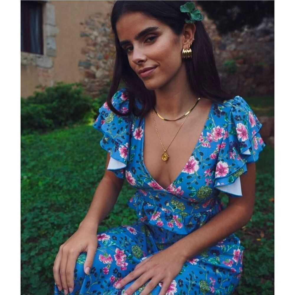 Smith & Quinn Genevieve Chrysanthemum Print Short Sleeve Dress Size Small
